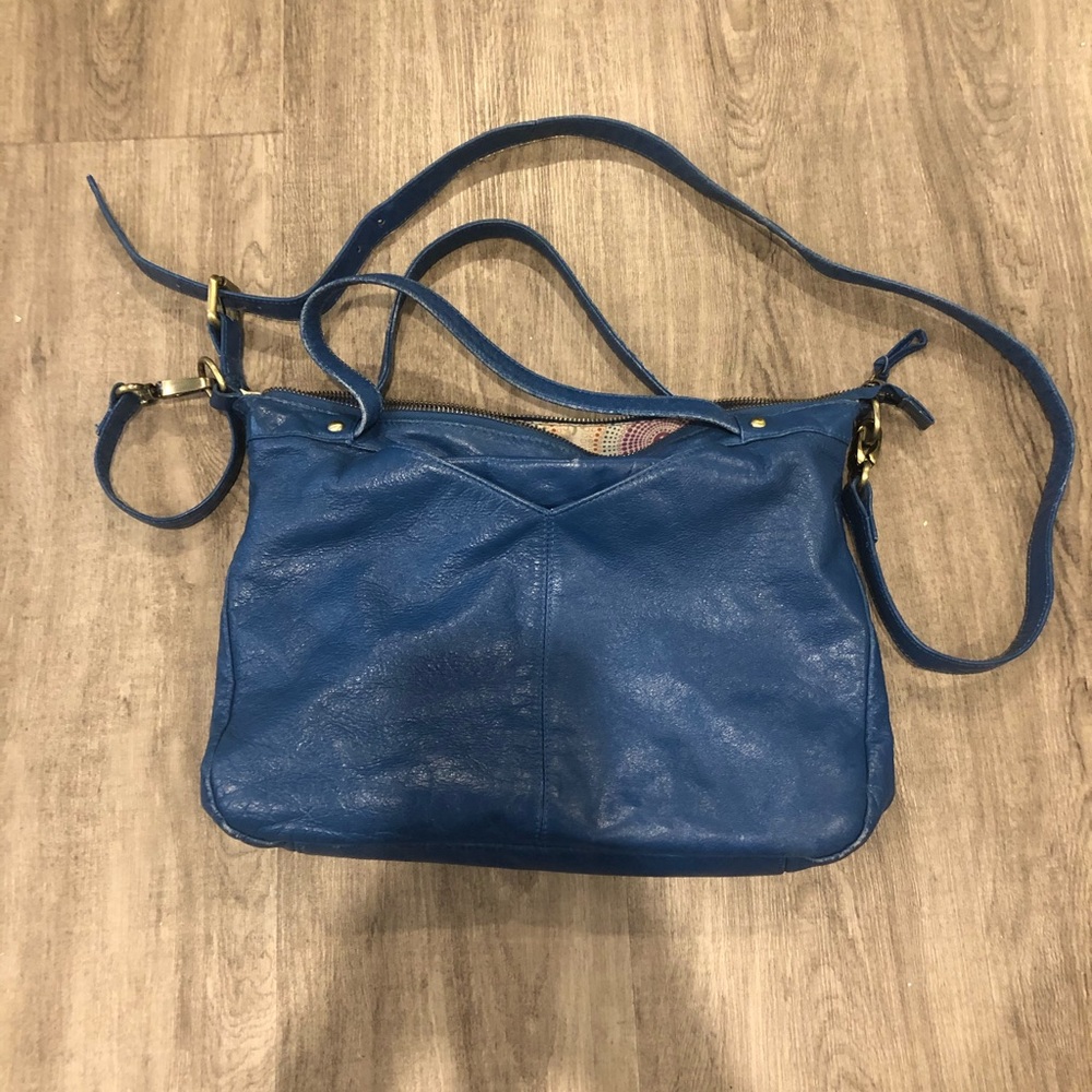 Latico Blue Leather Crossbody Bag